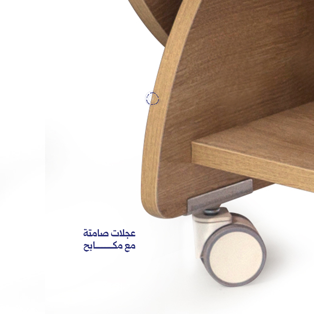 مهد هزّ مع عجلات ورفّ سفلي (65×90) (أبيض)