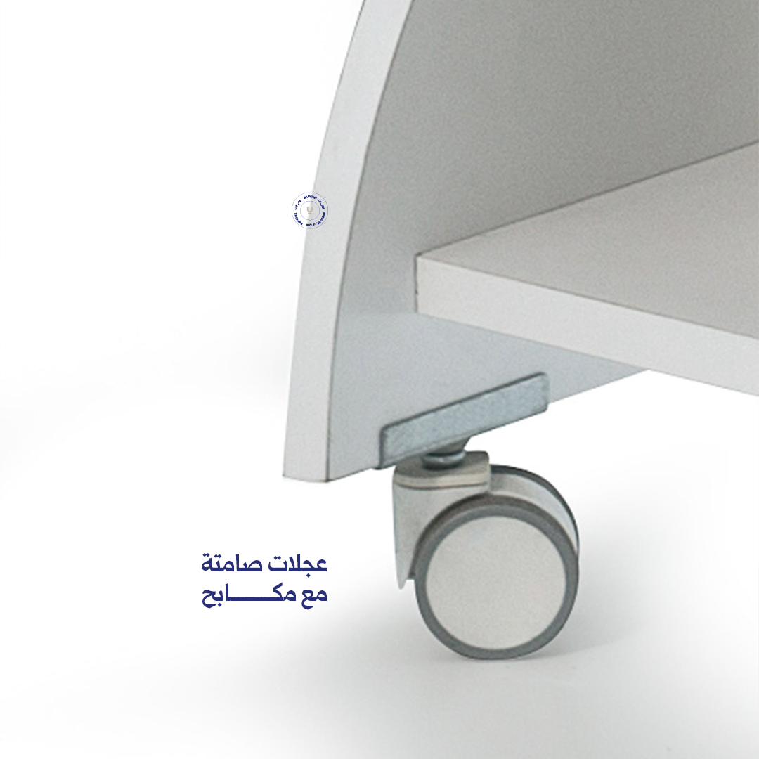 مهد هزّ مع عجلات ورفّ سفلي (65×90) (أبيض)