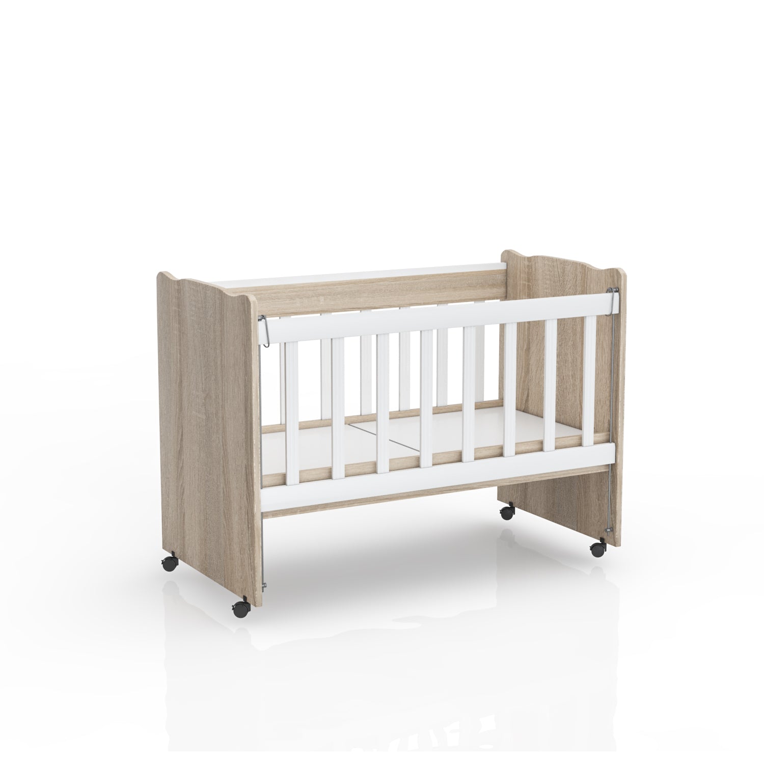 Wooden Niro crib by BabyOne for children up to 3 years, showing a sturdy, natural finish perfect for a toddler's nursery.